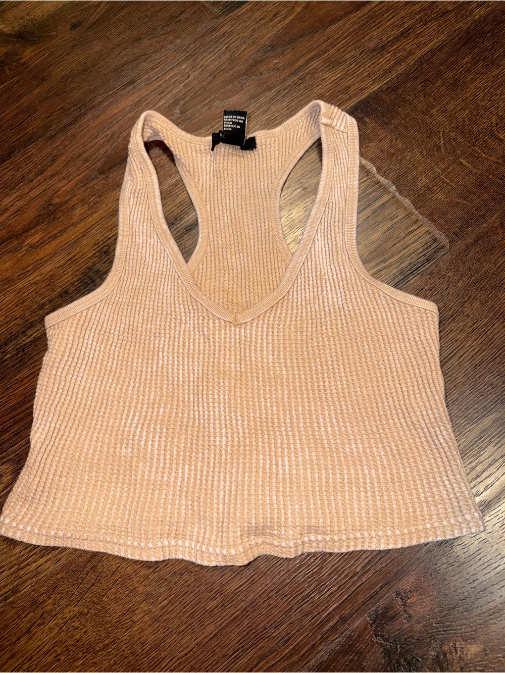 Forever 21 Blush Ribbed Racerback Cropped Tank